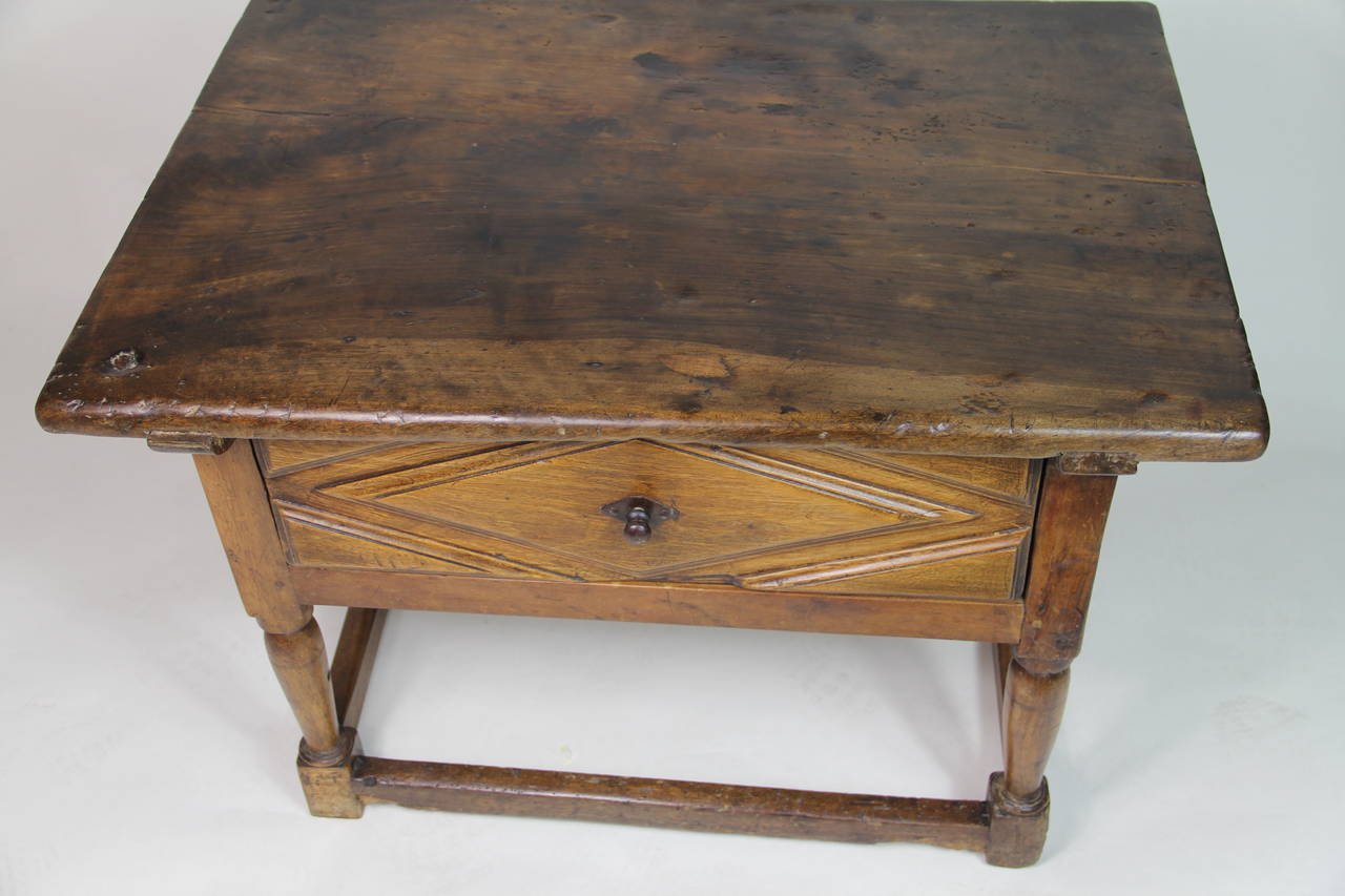 A masive walnut wood table, Felipe 3rd style, baroque period,