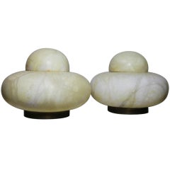 Art Deco alabaster table lamps