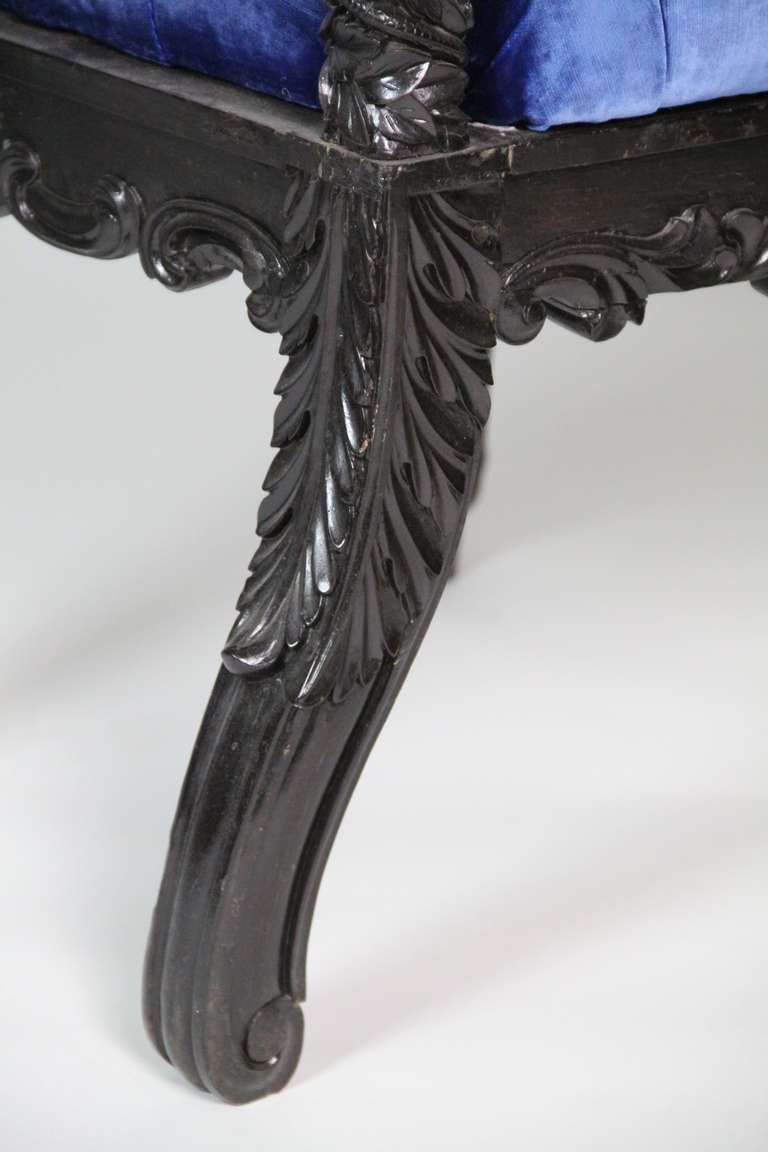 A Pair of Carved Ebony Wood Chairs For Sale 1