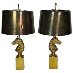 Pair of bronze lamps