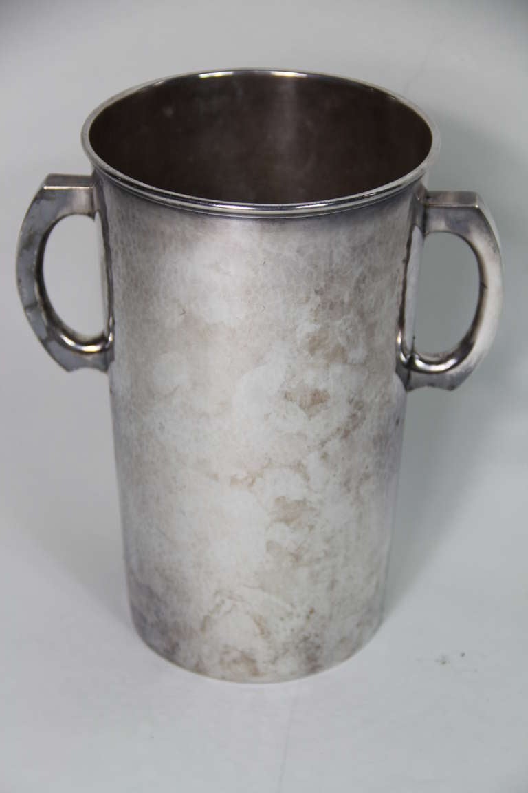 Art Déco sterling silver wine cooler signed by Schroter silversmith