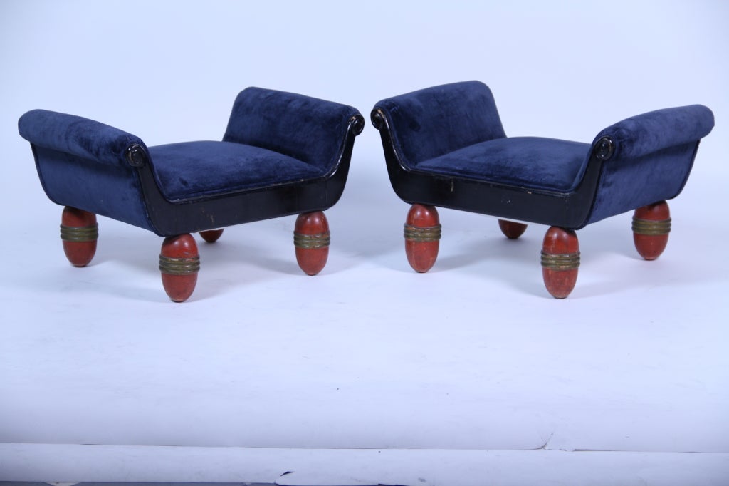 Art-deco pair of stools