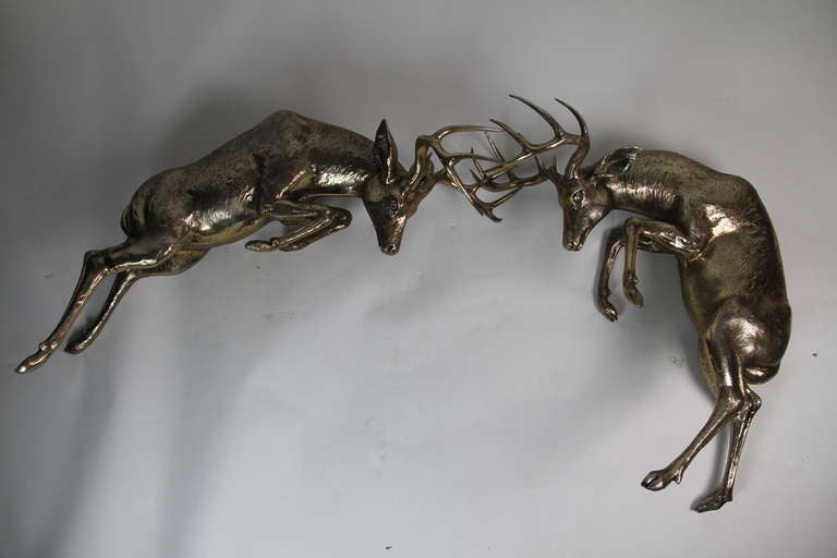 Maison Jansen Silver plated deers
