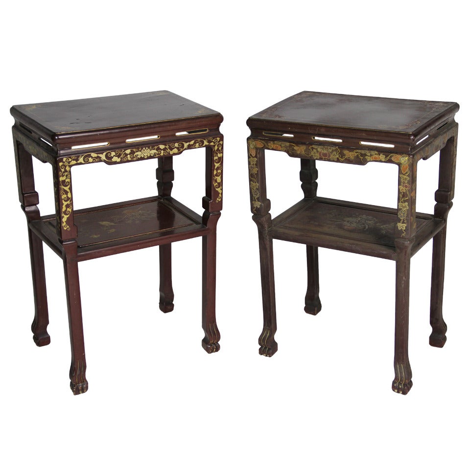 Chinese Lacquer Side Tables