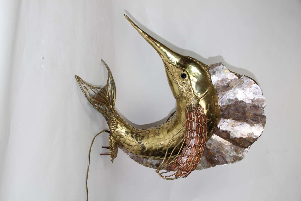 1970's Lighting Fish Sculpture By Richard Faure.