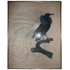 Paradise Bird Watercolor On Silk