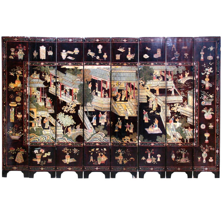 A Coromandel Chinese Lacquer Screen at 1stDibs
