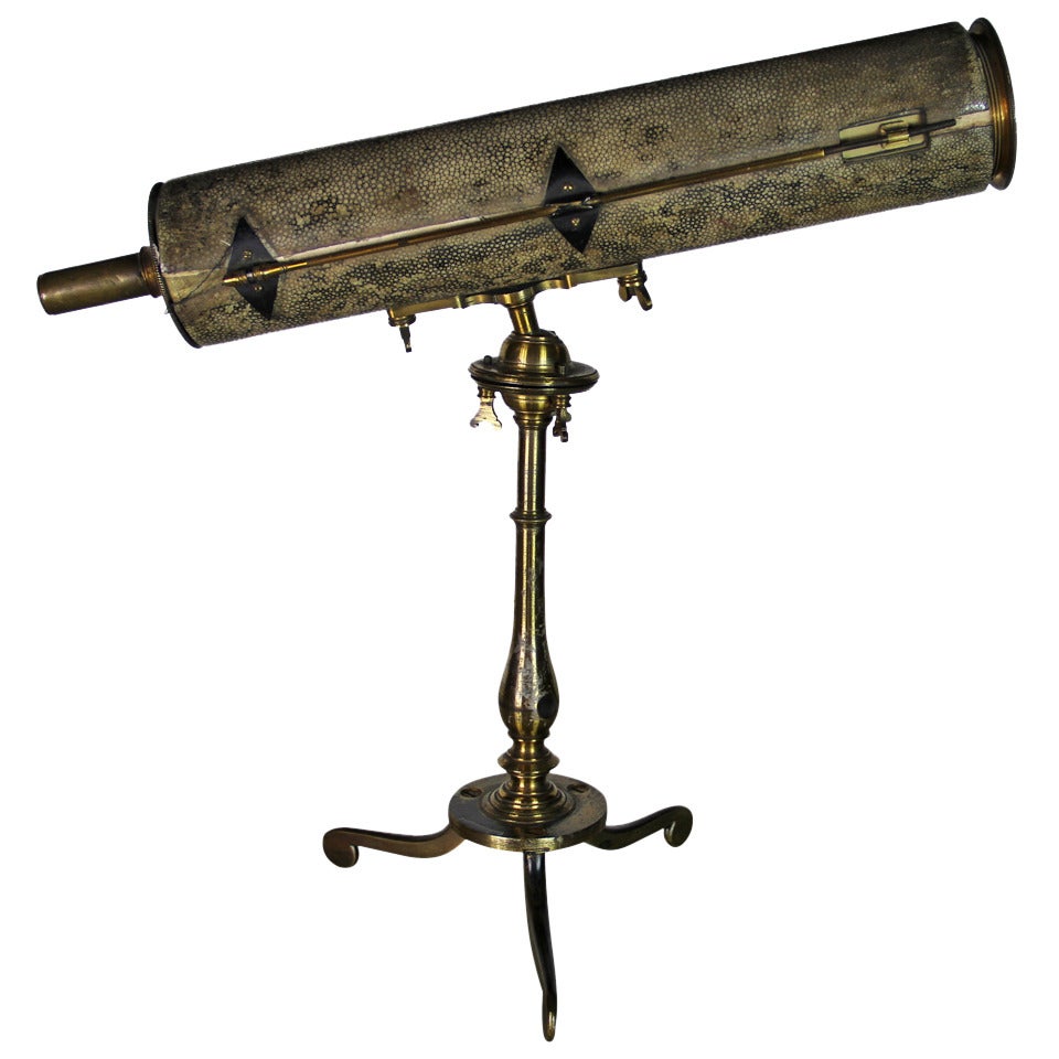 Brass And Shagreen Telescope For Sale