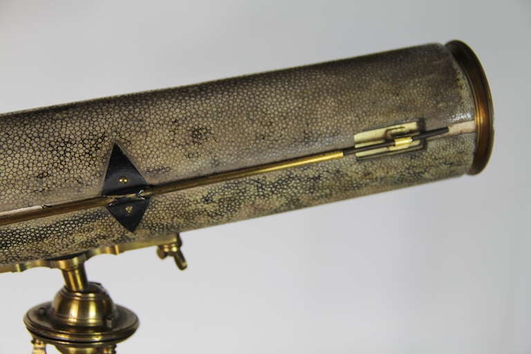 English Brass And Shagreen Telescope For Sale