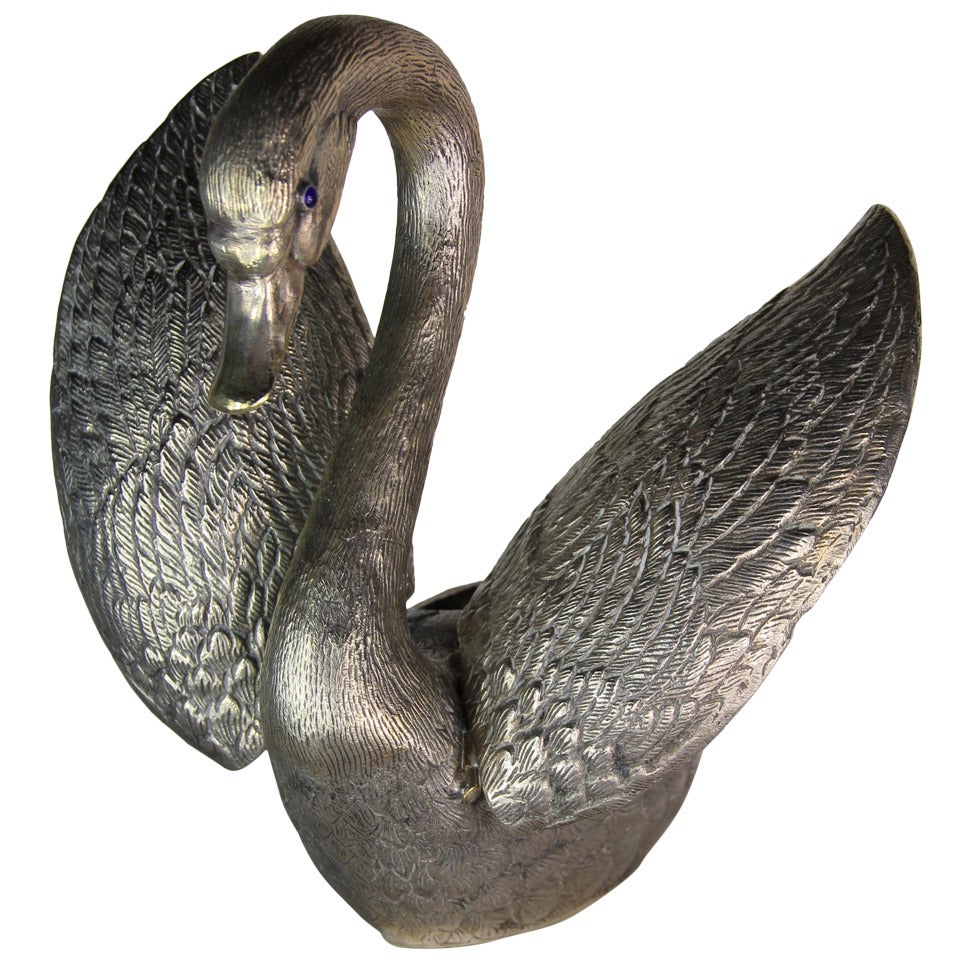 Silver Plated Swan For Sale