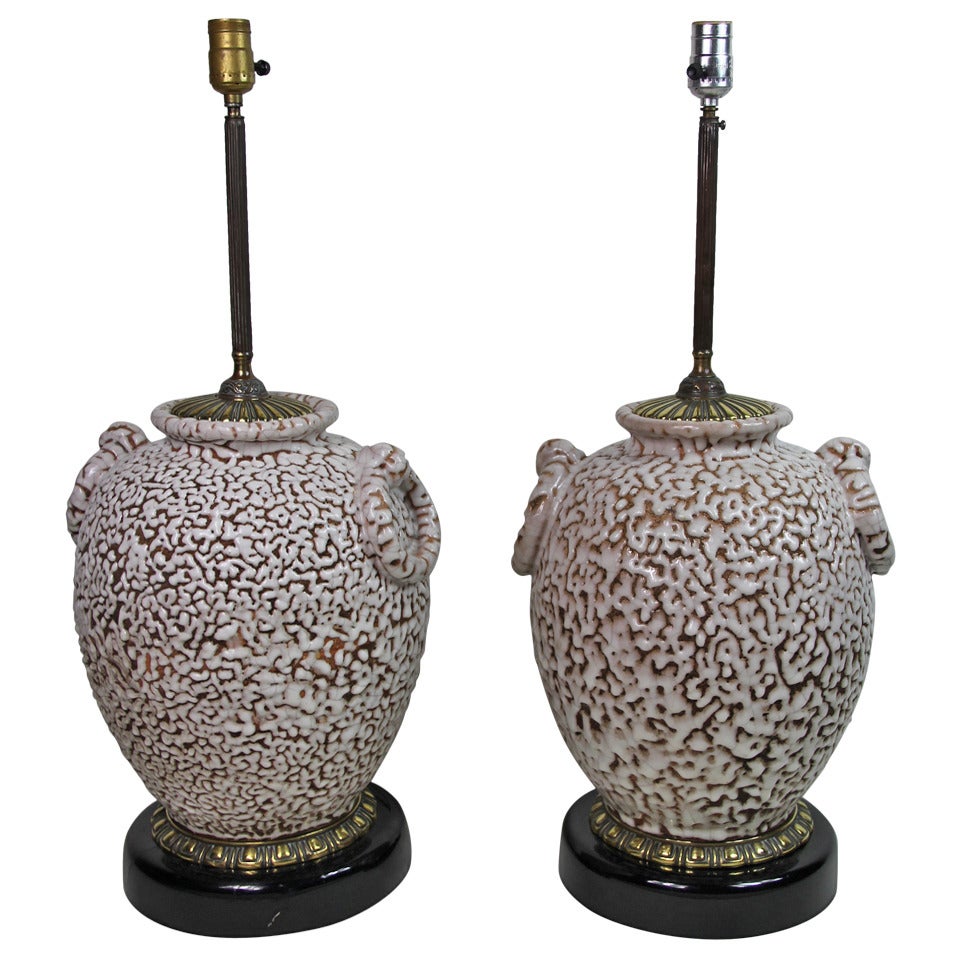White ceramic lamps For Sale