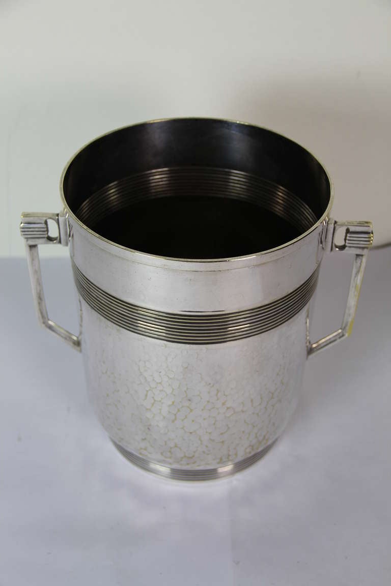 French Art Deco Silver plated wine cooler For Sale