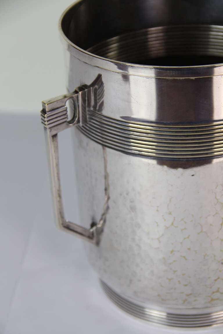 Art Deco Silver plated wine cooler In Excellent Condition For Sale In Madrid, ES