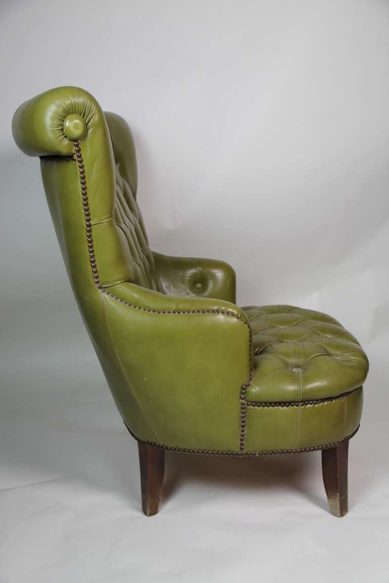 English Leather Club Chair