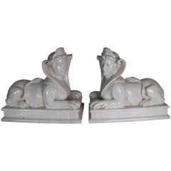 Vintage Maiolica Sphinxes