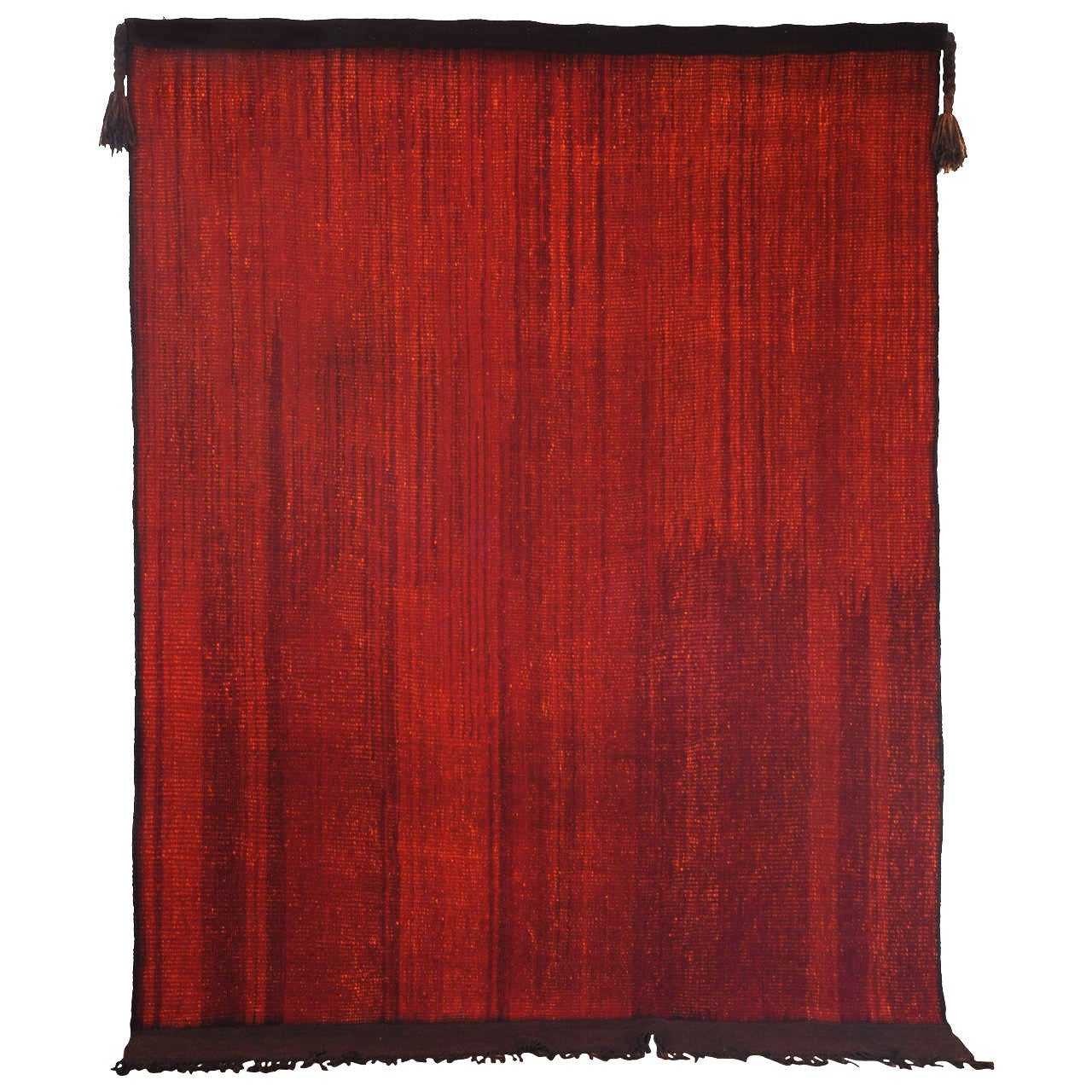 Contemporary Painterly Red Tuareg Moroccan Rug For Sale