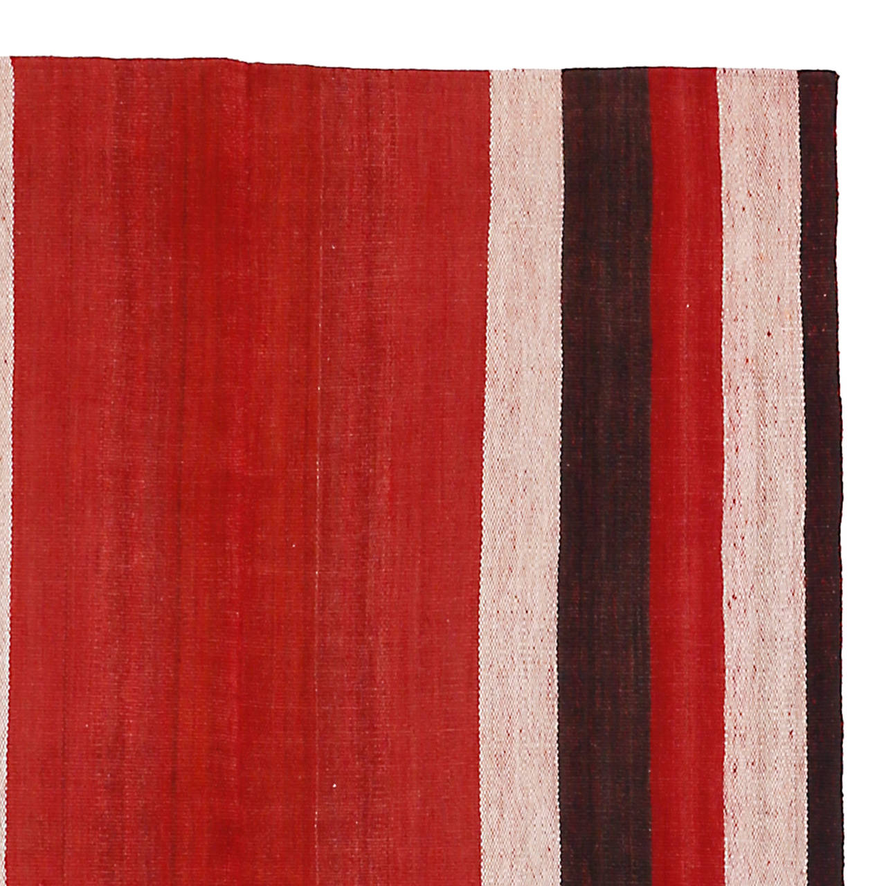 A colorful flat-weave composed of two panels joined together at the center woven in the weft-substitution technique, also known as Jajim. These flat weaves were used in the tents of the Kurdish nomadic tribes inhabiting the mountainous regions of