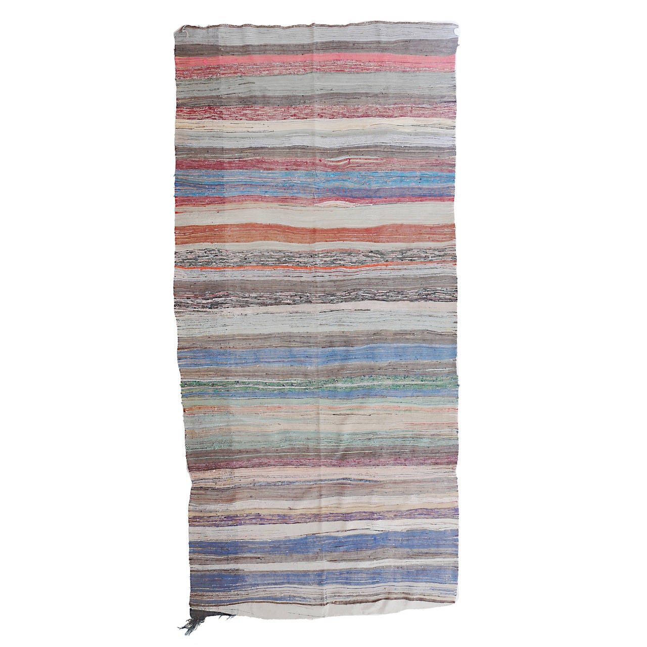 Marokkanischer Flachgewebe-Teppich aus Boucherouite-Berber (Handgewebt) im Angebot