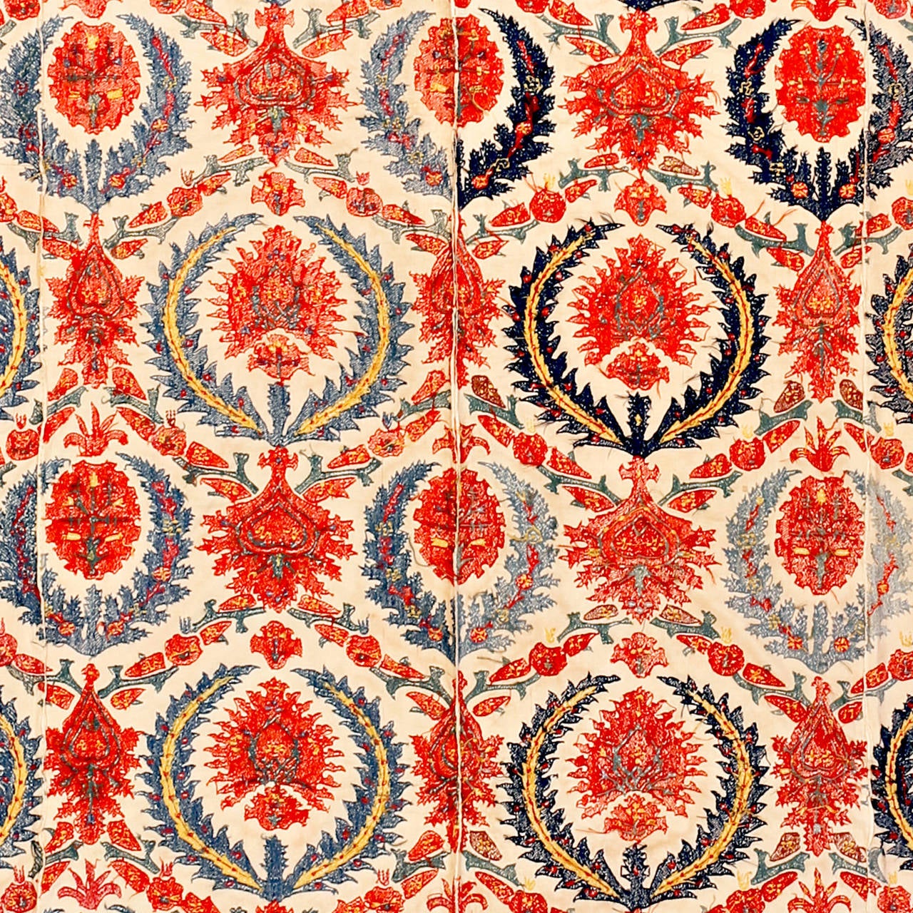Contemporary Ottoman Style Silk Embroidered Textile Hanging or Spread For Sale