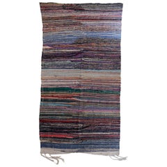 Vintage Moroccan Berber Boucherouite Flat-Weave Rug