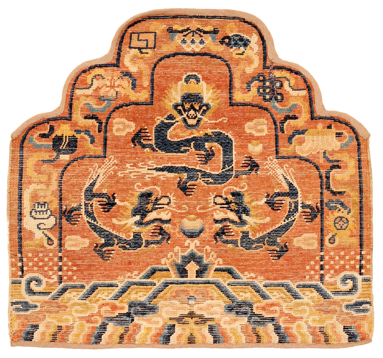 Ningxia Throne Back Cover with Dragons Chasing a Flaming Pearl