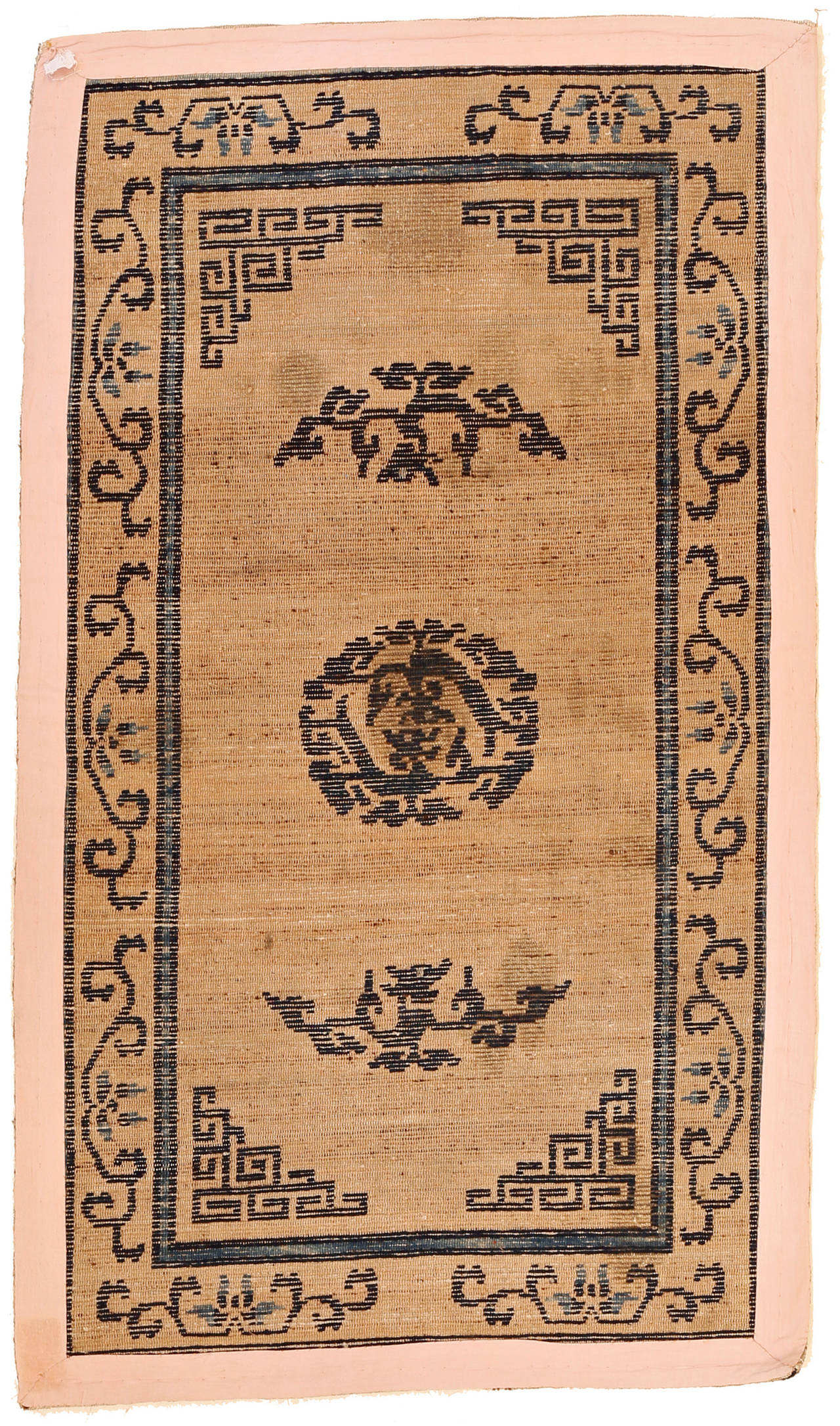 Tibetan Khaden Rug with Archaic Dragons