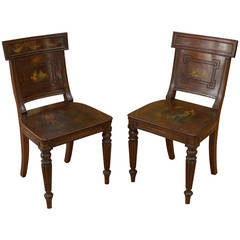 Pair of Neoclassical Chairs, Painted, Signed F. Lefevre