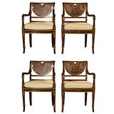 Four English Regency Style Arm Chairs