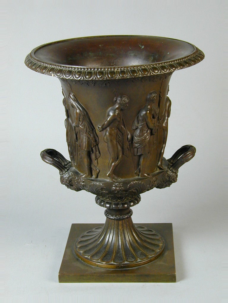 Grand Tour Bronze Crater Vase by A. Dressler