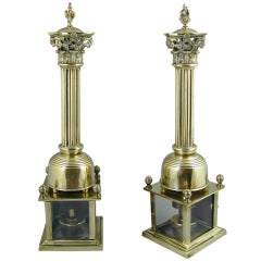 Antique Unusual Pair of Regency Brass Incense Burners