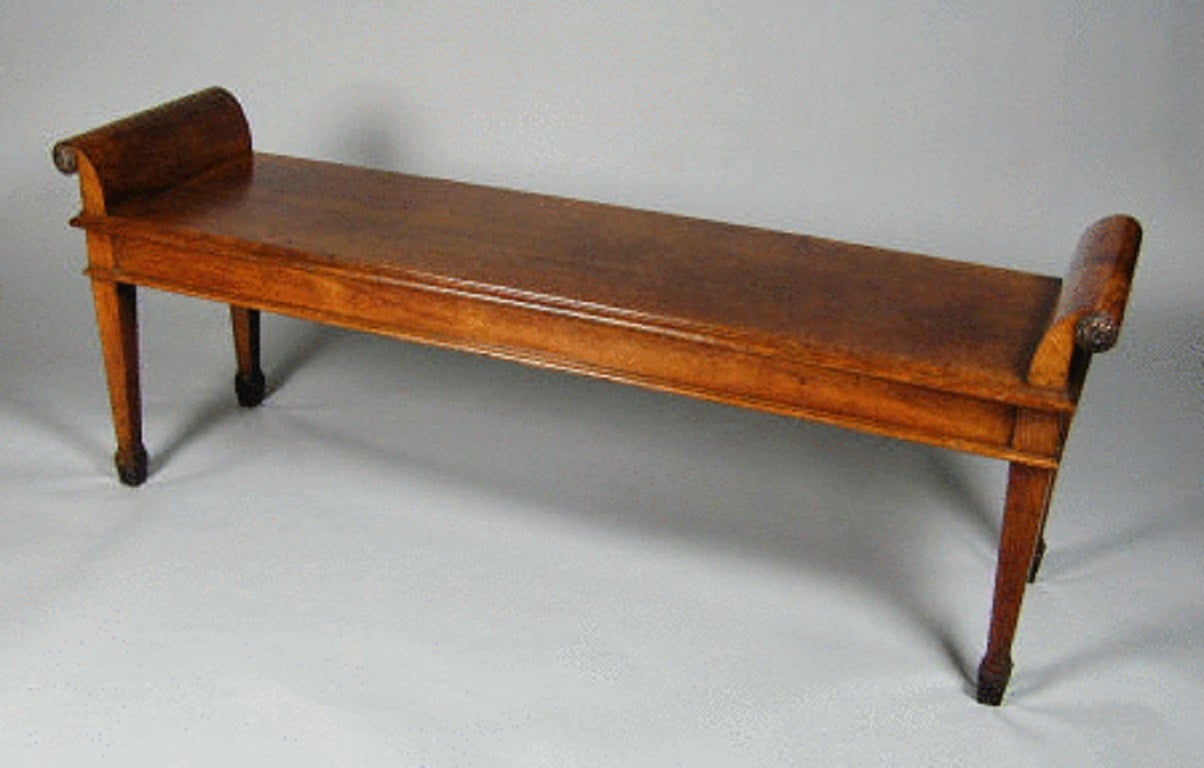 Late 19th Century Oak Bench in the Adam Style by Howard & Sons, circa 1875