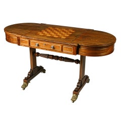 Regency Rosewood and Brass Inlaid Games Table, circa 1815
