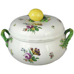 Vienna Tureen and Cover with Floral Decoration and Lemon Knop
