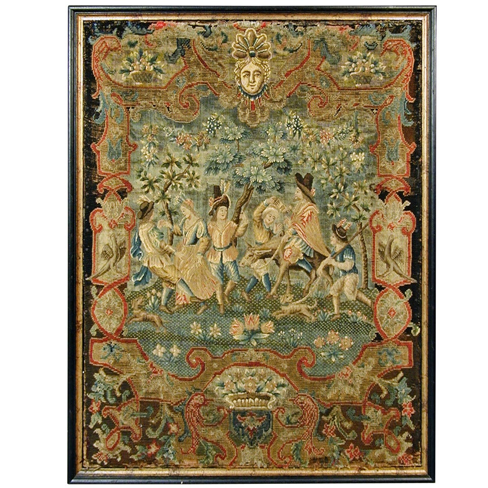 Early Georgian needlework panel