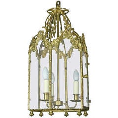 George III gilt metal hall lantern