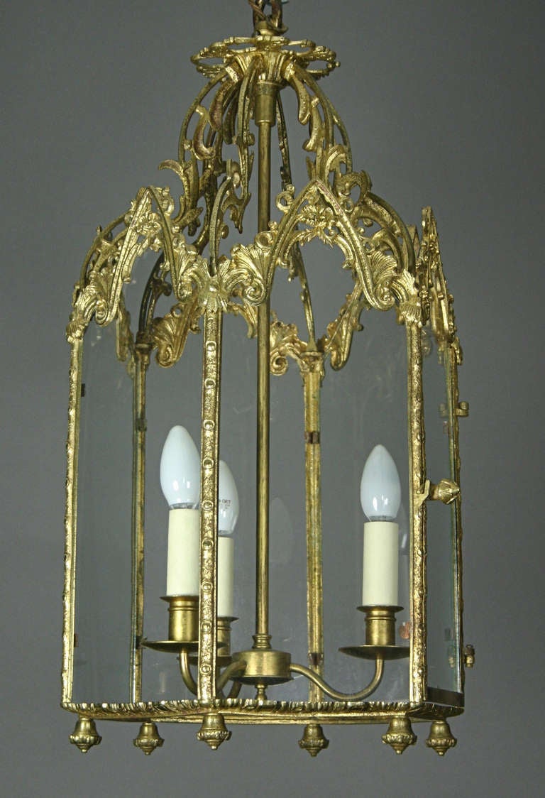 George III gilt metal hall lantern