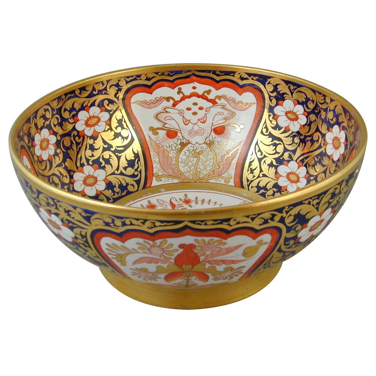Minton punch bowl in bright Imari colours