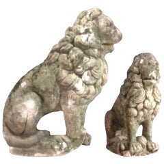 2 lions in stone 17th century