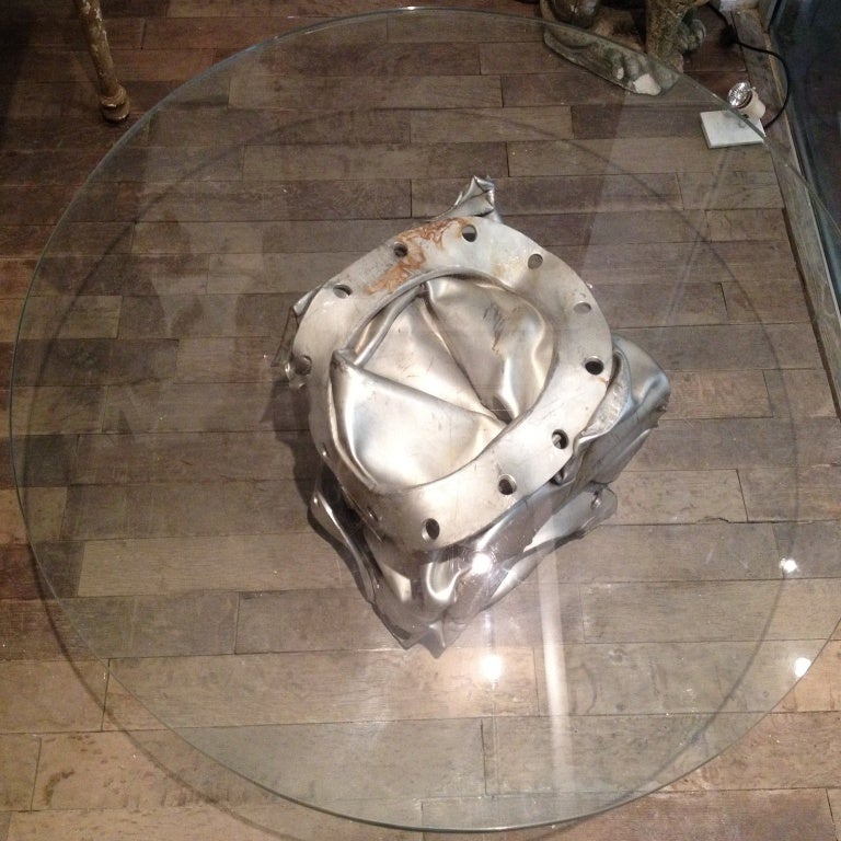 Glass Coffee Table On Compressed Stainless Steel