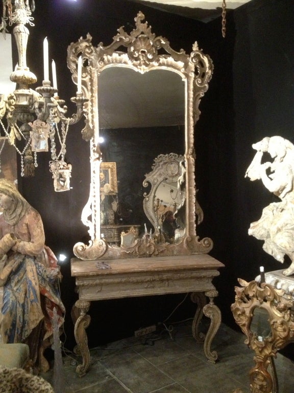 18th Century Italian Baroque Carved Mirror For Sale 3