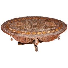 Antique Oval Tramp Art Table SATURDAY SALE
