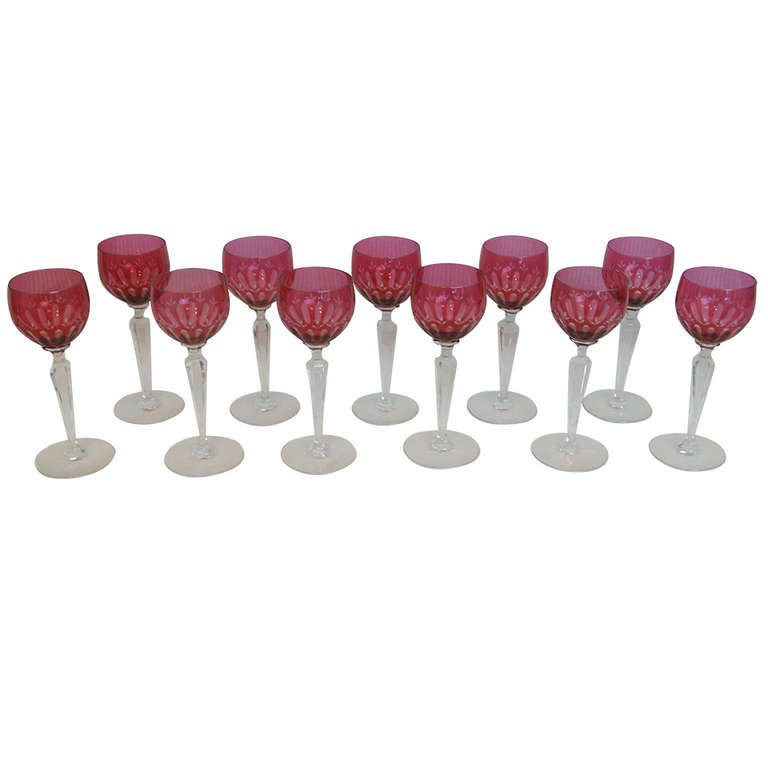 Cranberry Glass Stemware For Sale at 1stDibs