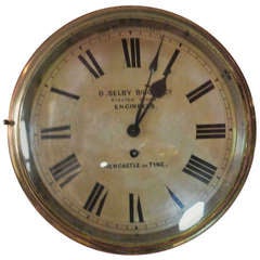Antique D. Selby Bigge & Co. Brass Wall Clock SATURDAY SALE