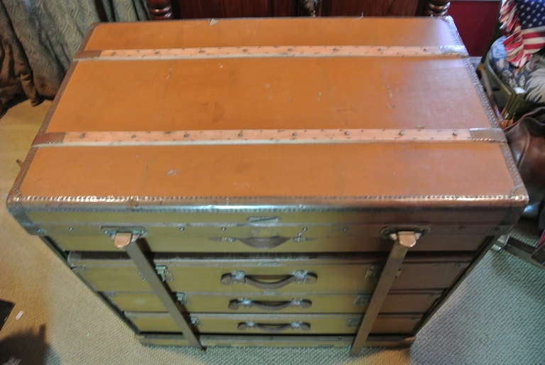 Edwardian Safari Trunk by Malles Lavollaille SATURDAY SALE For Sale