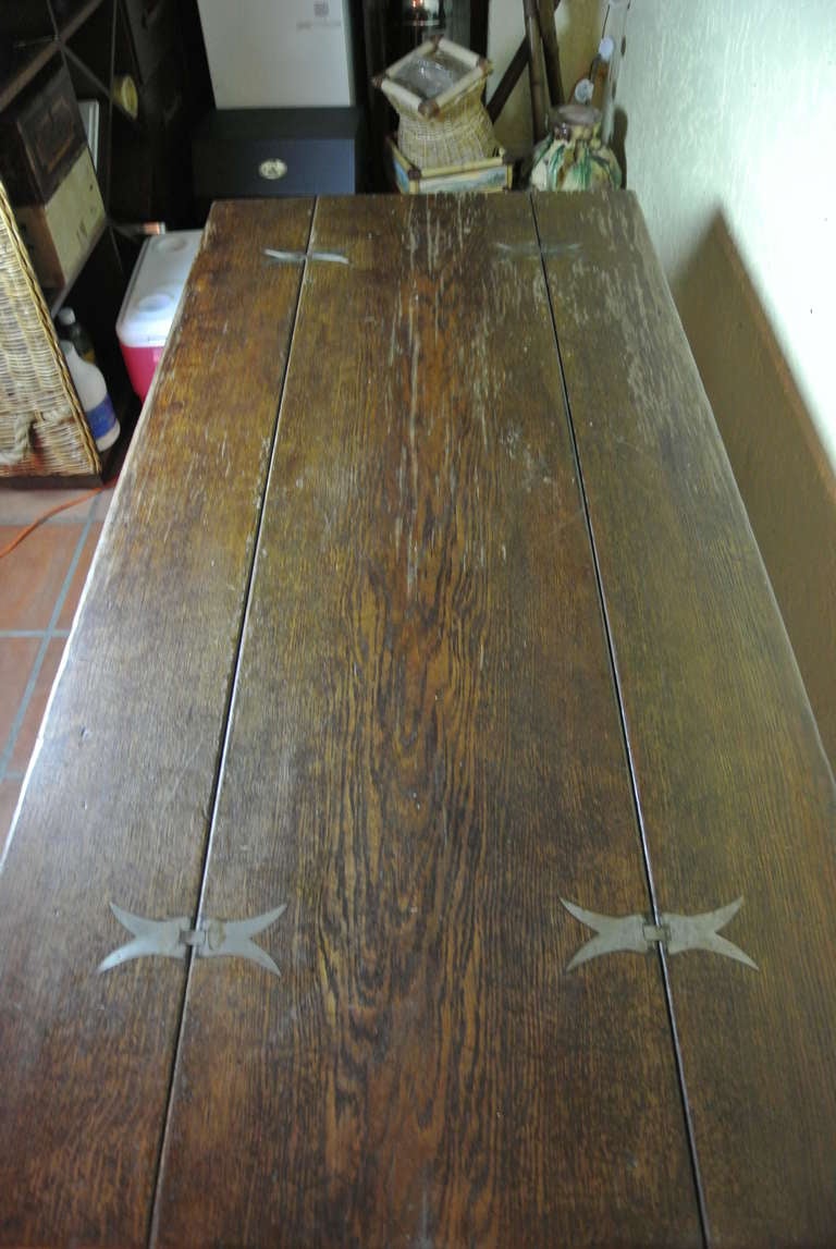 Georgian Style oak folding Refectory Table For Sale 1