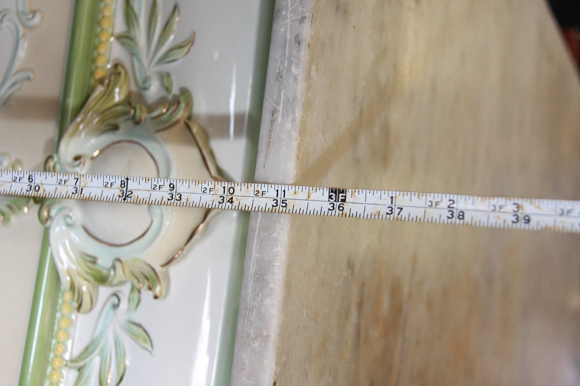 Marble Top Majolica Table by Sarreguemines SATURDAY SALE