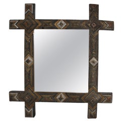 Tramp Art Frame with Mirror SATURDAY SALE