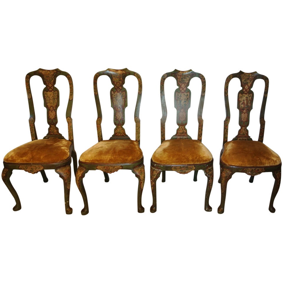 Set of Four Baroque Chairs For Sale
