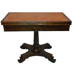 Antique Leather Topped Game Table SATURDAY SALE