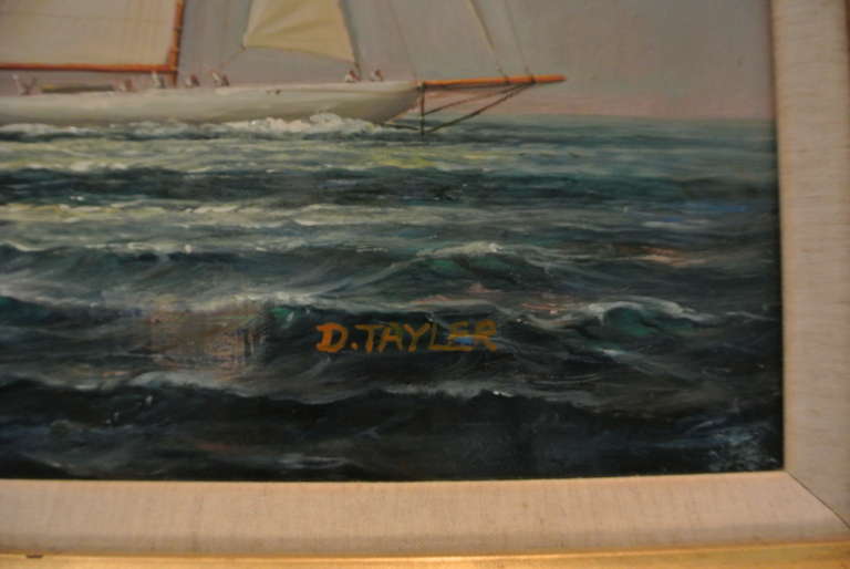 American Nautical Oil on Canvas. by D. Tayler SATURDAY SALE For Sale